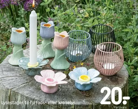 Lysestager til fyrfads- eller kronelys