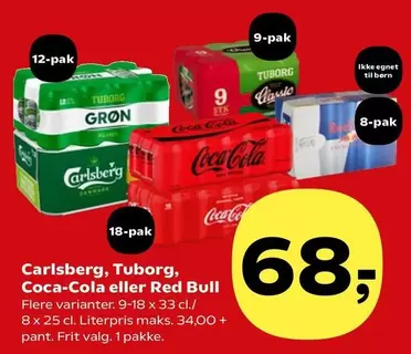 Coca Cola - Carlsberg, Tuborg, Coca-Cola or Red Bull
