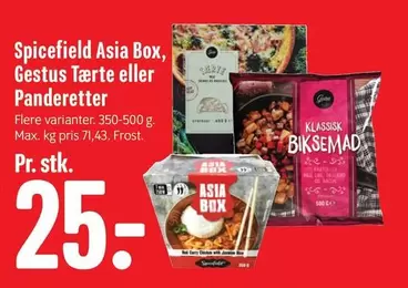 Spicefield Asia Box, Gestus Tærte eller Panderetter