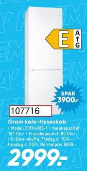 køle-fryseskab 31FK4185-1