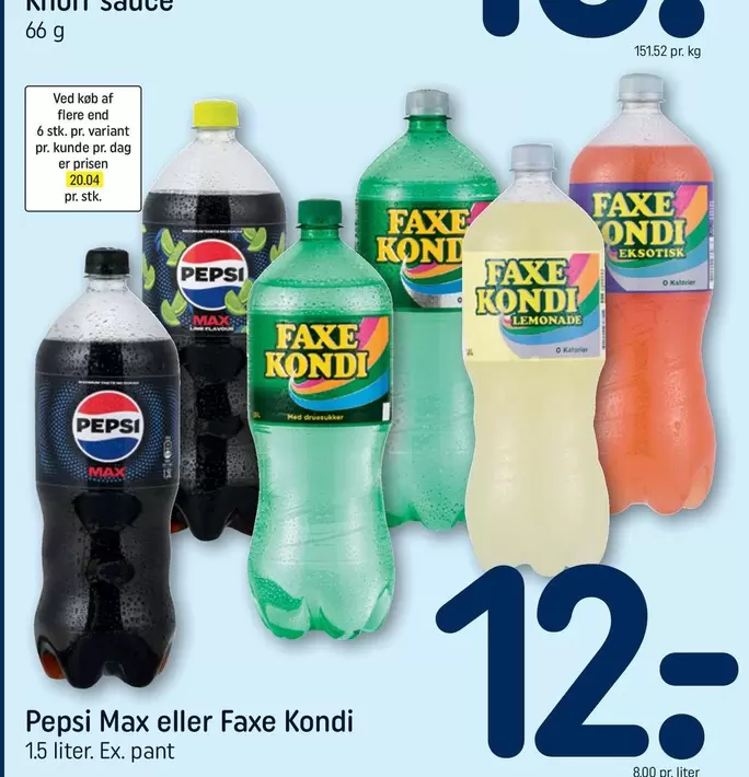 Pepsi -  Max eller Faxe Kondi