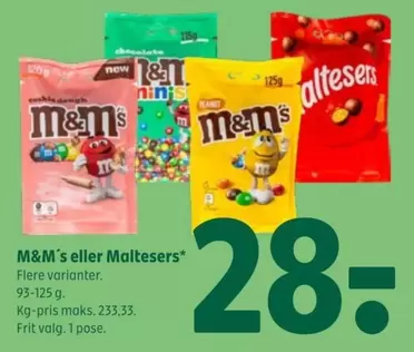 M&M's eller Maltesers