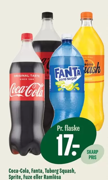 Coca Cola - Coca-Cola, Fanta, Tuborg Squash, Sprite, Fuze eller Ramlösa