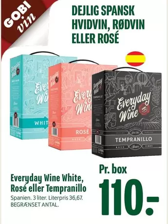 Everyday Wine White, Rosé eller Tempranillo