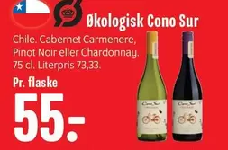 Chile. Cabernet Carmenere, Pinot Noir eller Chardonnay.