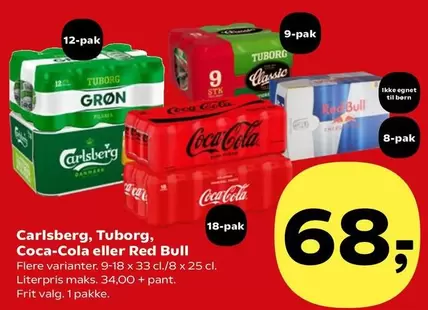 Coca Cola - Carlsberg, Tuborg, Coca-Cola eller Red Bull