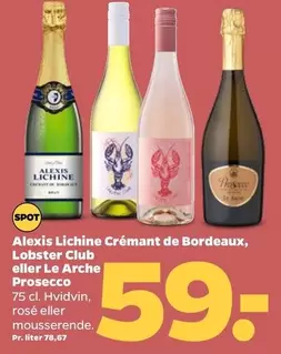 Crémant de Bordeaux, Lobster Club eller Le Arche Prosecco