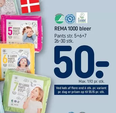 REMA 1000 bleer Pants str. 5+6+7