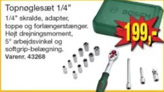 Bosch - Topnøglesæt 1/4"