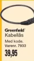 Kabellås Med kode. Varenr. 7933