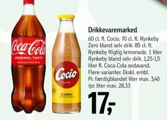 Coca Cola - Coca-Cola sodavand, Cocio, Rynkeby