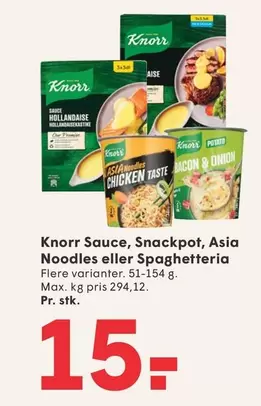 Sauce, Snackpot, Asia Noodles eller Spaghetti