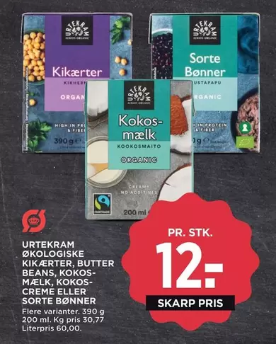Kikærter, Butter Beans, Kokos-Mælk, Kokos-Creme eller Sorte Bønner