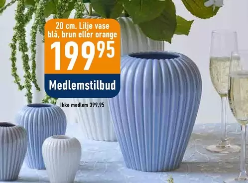 Orange - 20 cm. Lilje vase