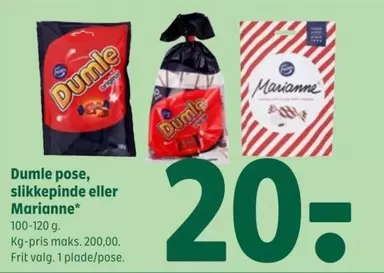 Dumle pose, slikkepinde eller Marianne