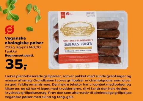 Bio - Veganske økologiske pølser