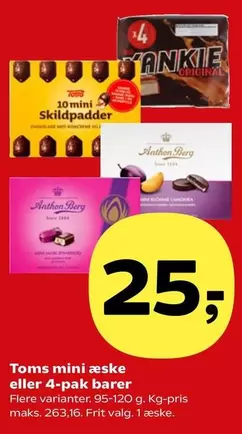 mini æske eller 4-pak barer