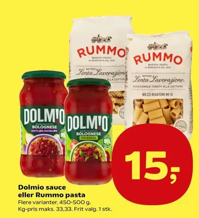Dolmio sauce or Rummo pasta