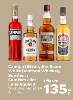 Campari Bitter, White Bourbon Whiskey, Southern Comfort eller Aquavit