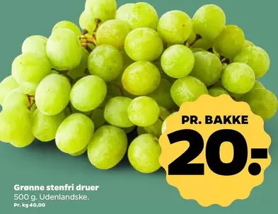 Grønne stenfri druer