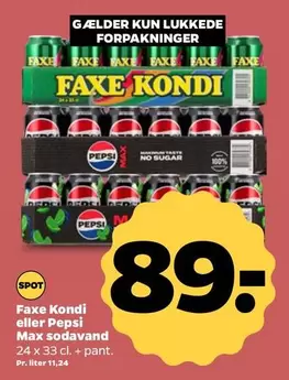 Faxe -  Kondi eller Pepsi Max sodavand