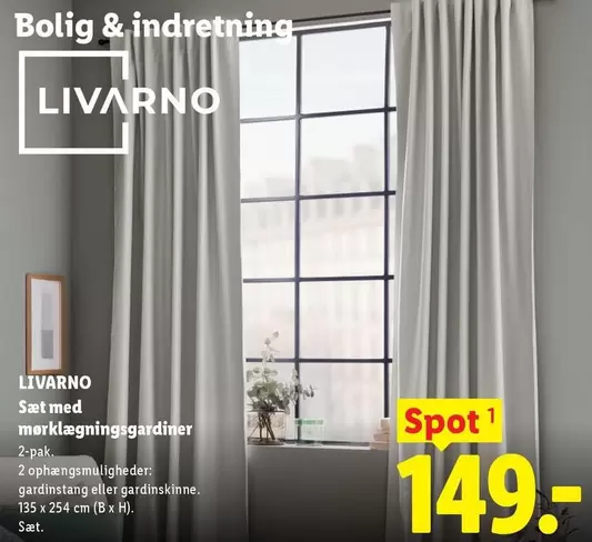 Sæt med mørklægningsgardiner