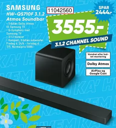 HW-QS710F 3.1.2 Atmos Soundbar