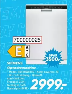 Siemens - Opvaskemaskine