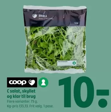 C salat, skyllet og klar til brug