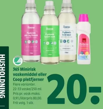 Minirisk vaskemiddel eller Coop plettfjerner