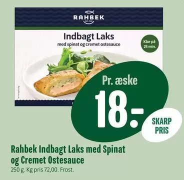 Indbagt Laks med spinat og cremet ostesauce
