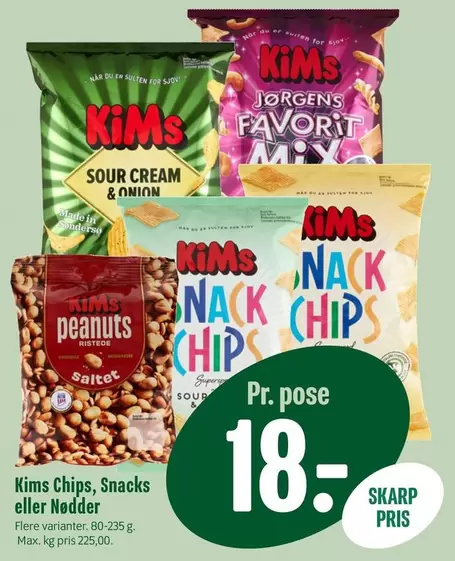 Chips, Snacks eller Nødder