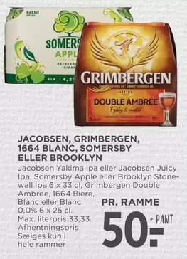 Grimbergen - Jacobsen Yakima Ipa, Somersby Apple, Brooklyn Stone-wall Ipa, Double Ambrée, Blanc