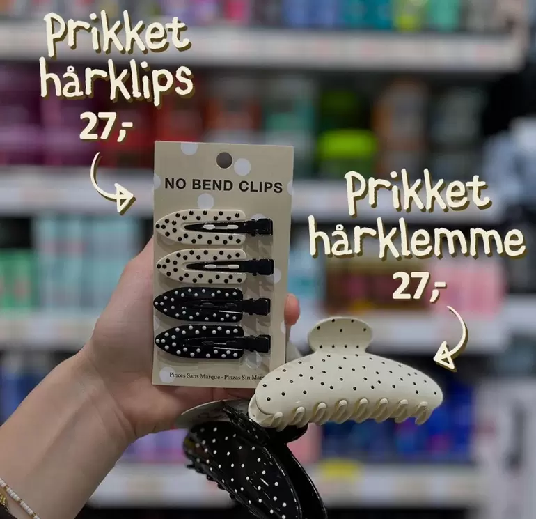 Prikket hårklips / Prikket hårklemme