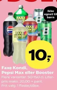 Faxe -  Kondi, Pepsi Max eller Booster
