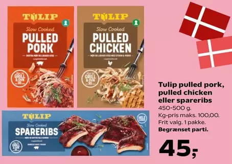 Pulled Pork, Pulled Chicken eller Spareribs