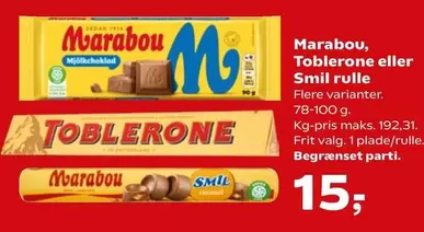 Marabou - , Toblerone eller Smil rulle