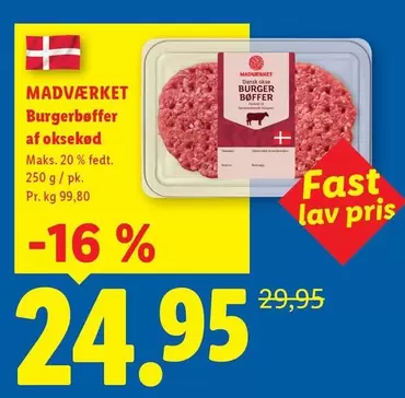 Burgerbøffer af oksekød