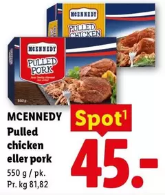 Pulled chicken eller pork