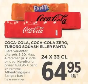 Coca Cola - COCA-COLA, COCA-COLA ZERO, TUBORG SQUASH ELLER FANTA