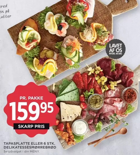 TAPASPLATTE ELLER 6 STK. DELIKATESSESMØRREBRØD