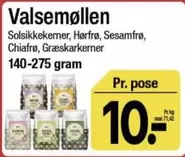 Solsikkekerner, Hørfrø, Sesamfrø, Chiafrø, Græskarkerner