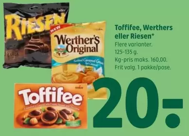 Toffifee, Werthers eller Riesen