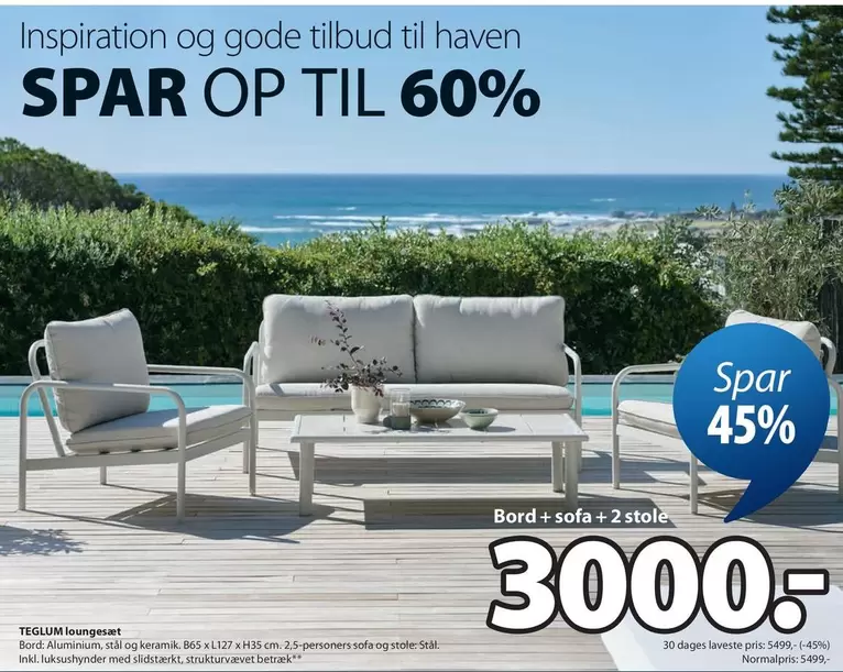 Keramik - Bord + Sofa + 2 stole