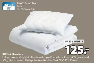 KUNNA fiberdyne 200x220 cm, Pude 60x63/70 cm