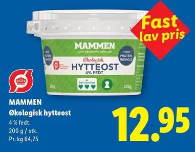 Økologisk hytteost 4% fedt