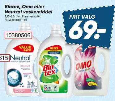Bio - tex, Omo eller Neutral vaskemiddel 10380506