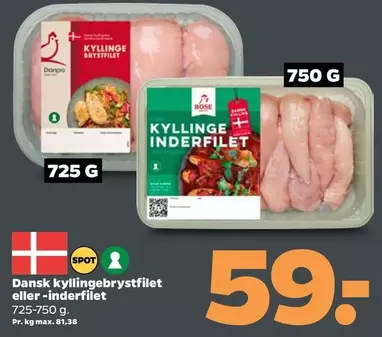 Rose - Dansk kyllinge brystfilet eller -inderfilet
