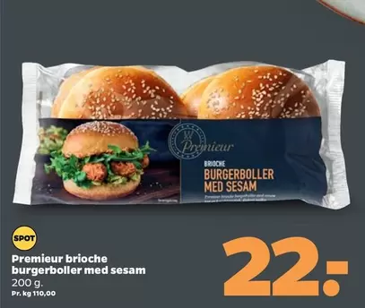 Brioche burgerboller med sesam
