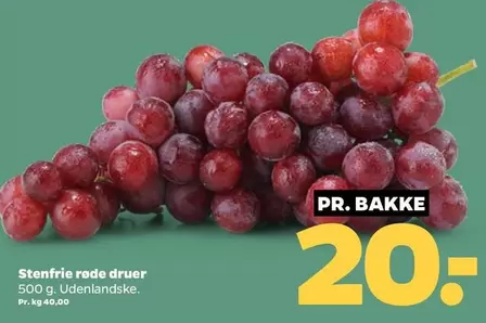 Stenfrie rode druer